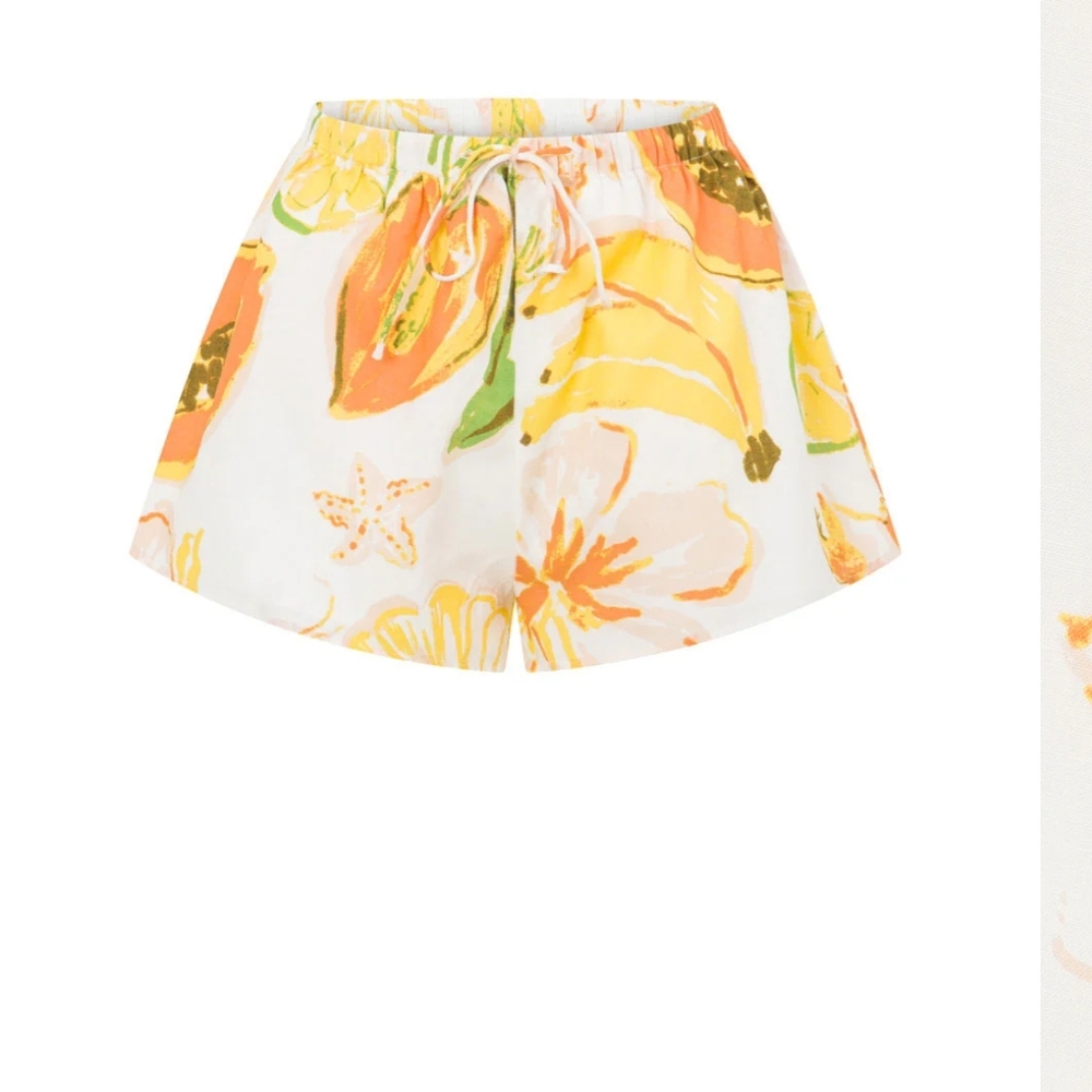 Sabo Skirt High Waist Floral Shorts - Orange and Yellow